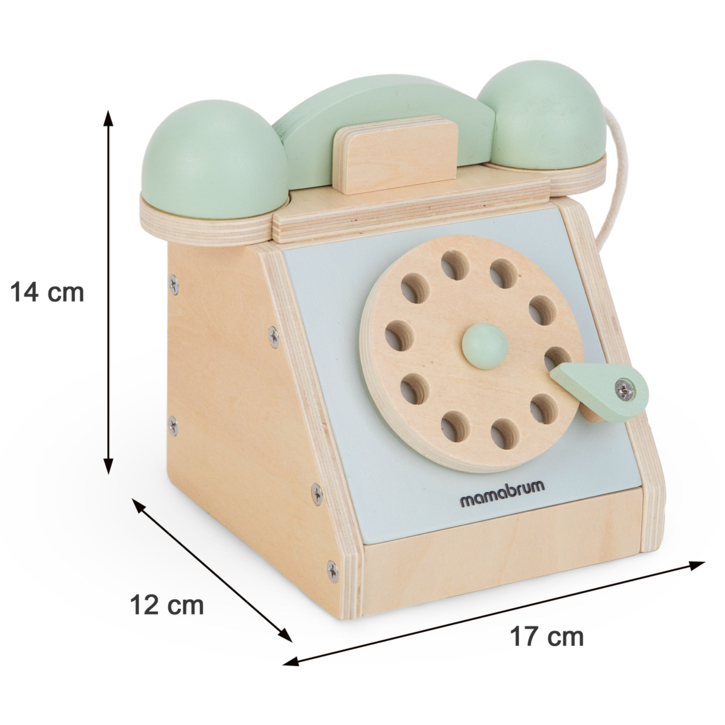 Telefono retrò in legno - menta