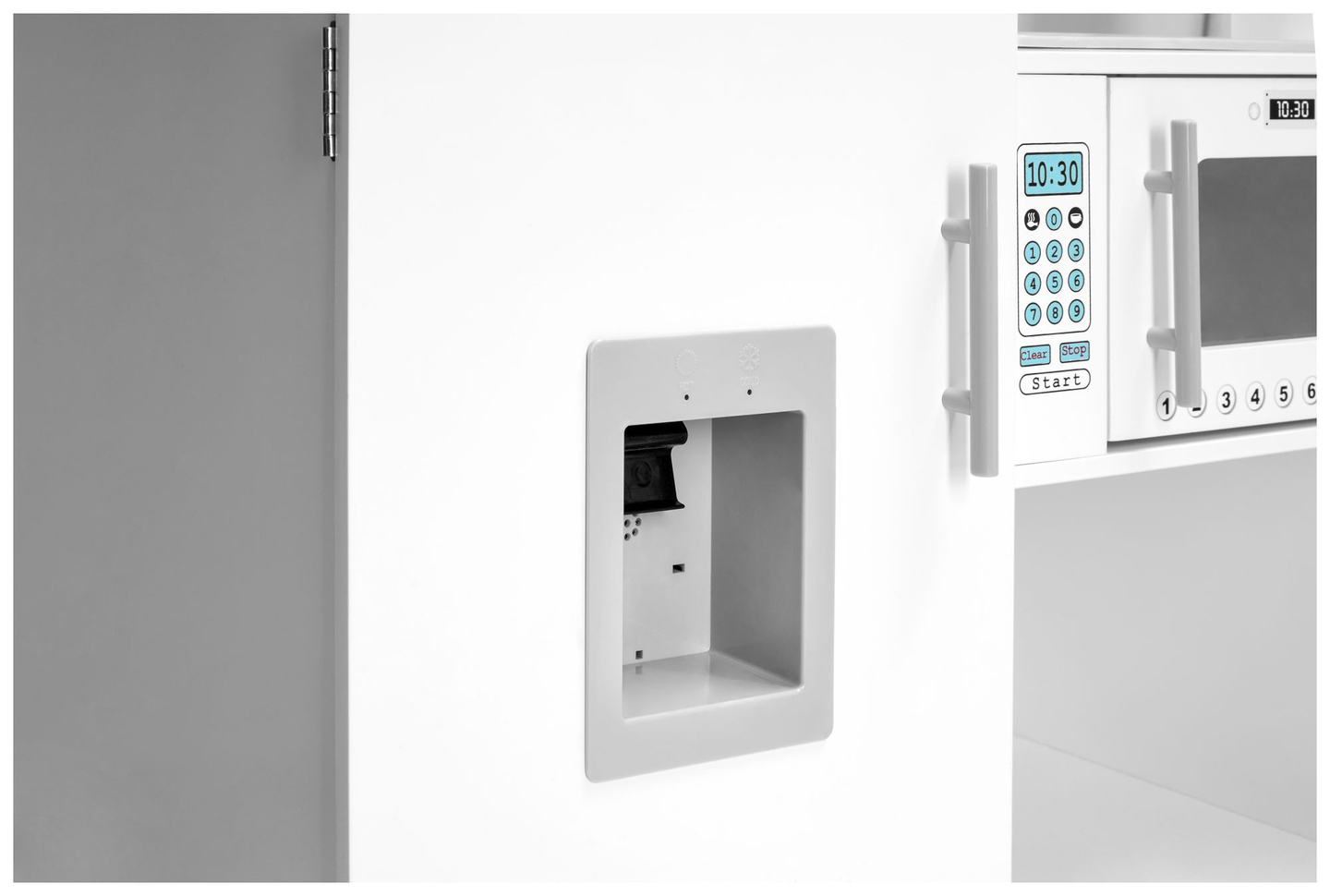 Cucina ad angolo in legno XXXL con frigorifero, forno, lavatrice, grembiule e accessori