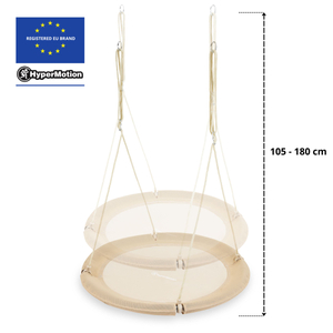 Altalena a nido di cicogna HyperMotion - diametro 100 cm, colore beige boho