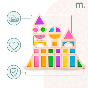 Blocchi di legno arcobaleno - 25 elementi