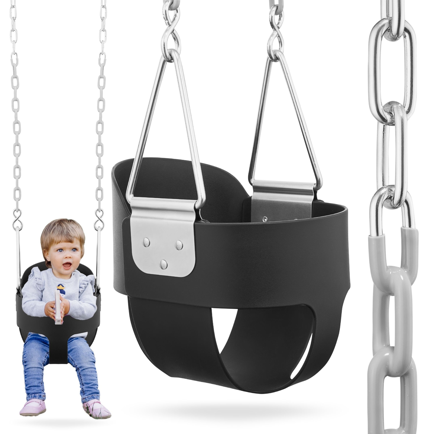 Altalena a catena HyperMotion per bambini con schienale alto