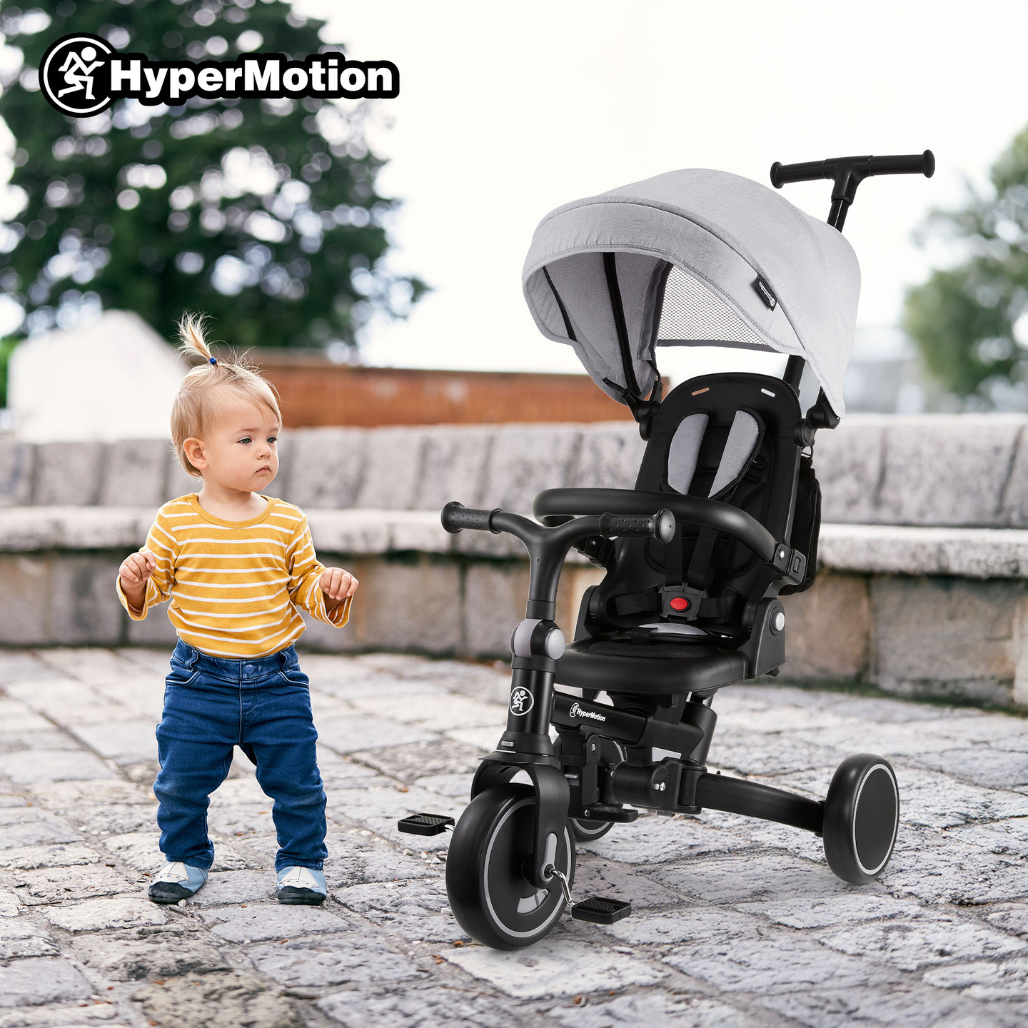 Triciclo multifunzionale 8in1 TOBI FOREST - grigio