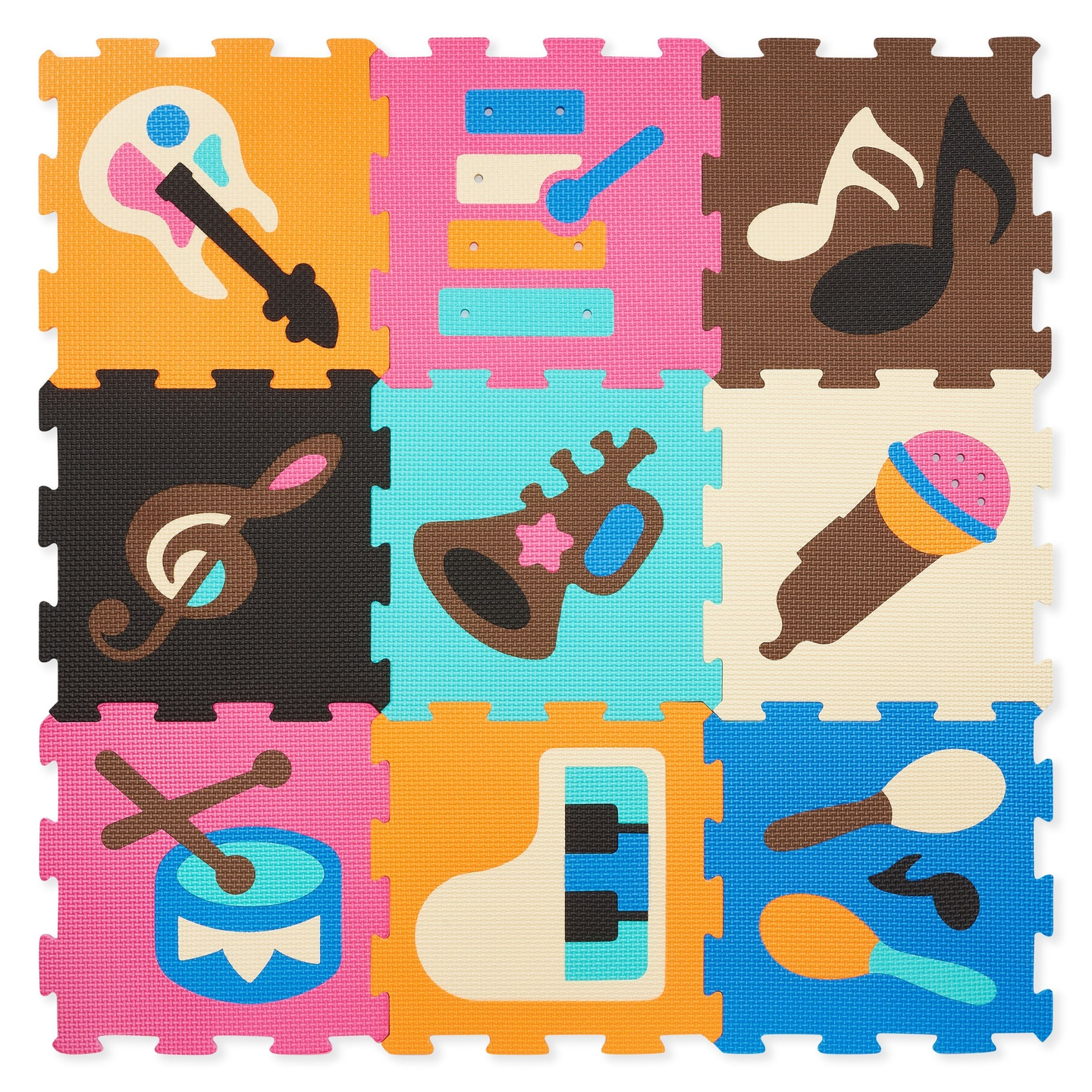 Tappeto puzzle educativo in schiuma 90 x 90 x 1 cm - schiuma EVA - design: strumenti