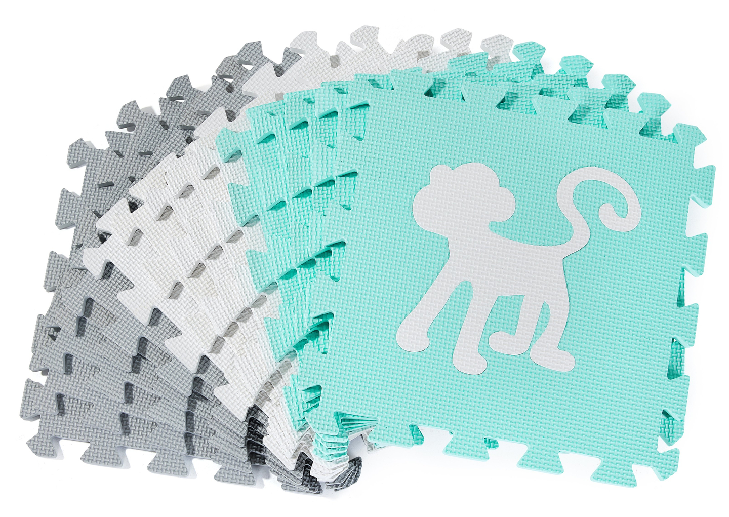 Tappetino in schiuma XL 150 x 150 x 1 cm con bordi - schiuma EVA - menta