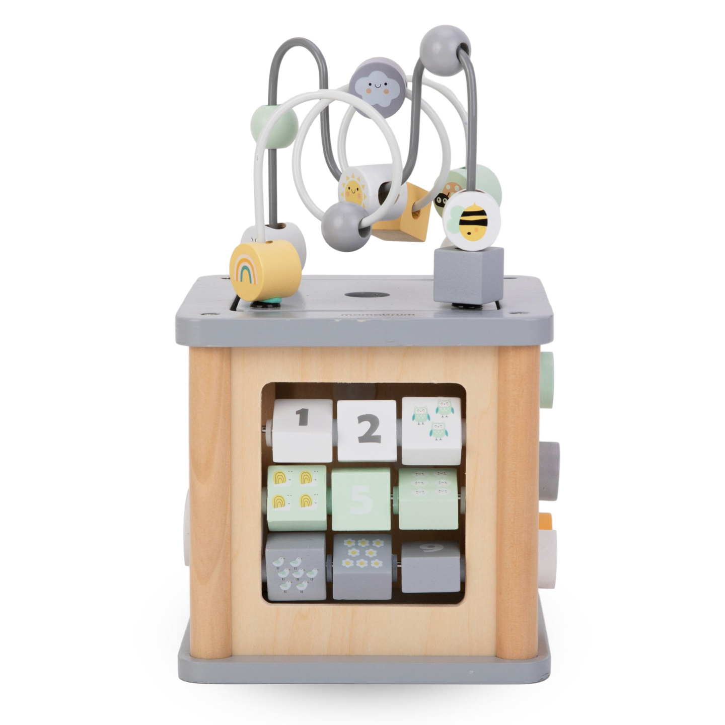 Cubo didattico Montessori in legno - anello motorio