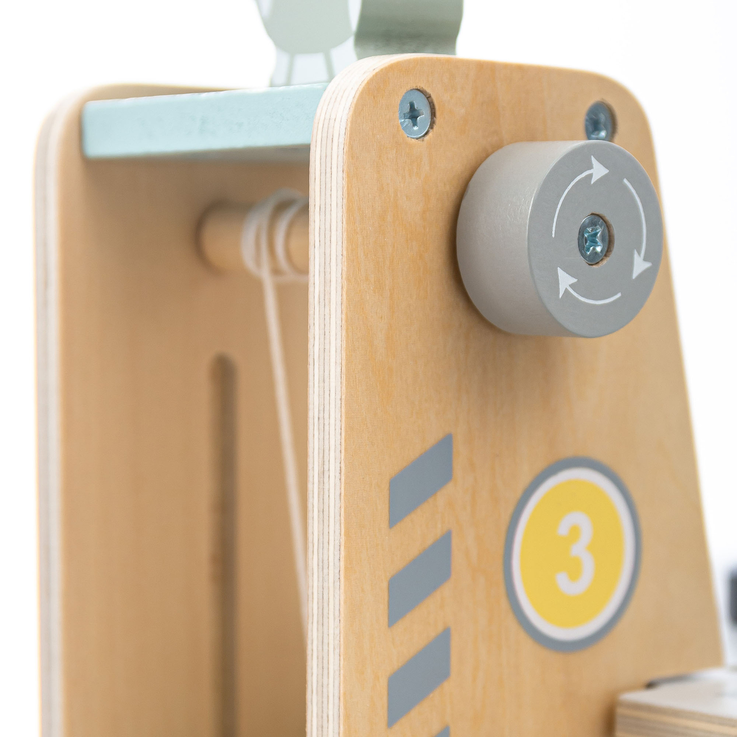 Garage in legno a tre piani per bambini con accessori: parcheggio, stazione di servizio, autolavaggio, elicottero