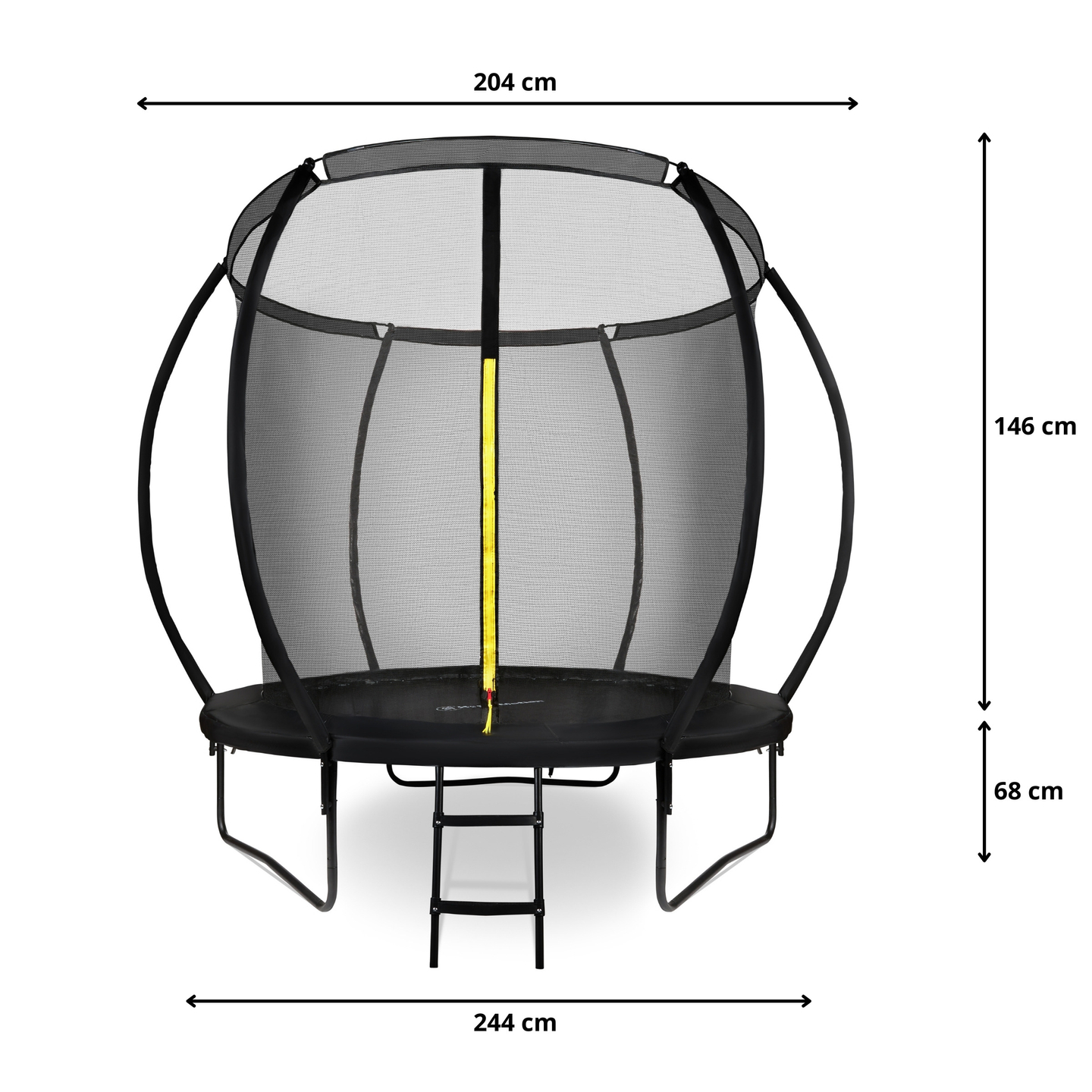 Trampolino da giardino per bambini HyperMotion - 244 cm 8FT - con scaletta e rete interna - per casa e giardino
