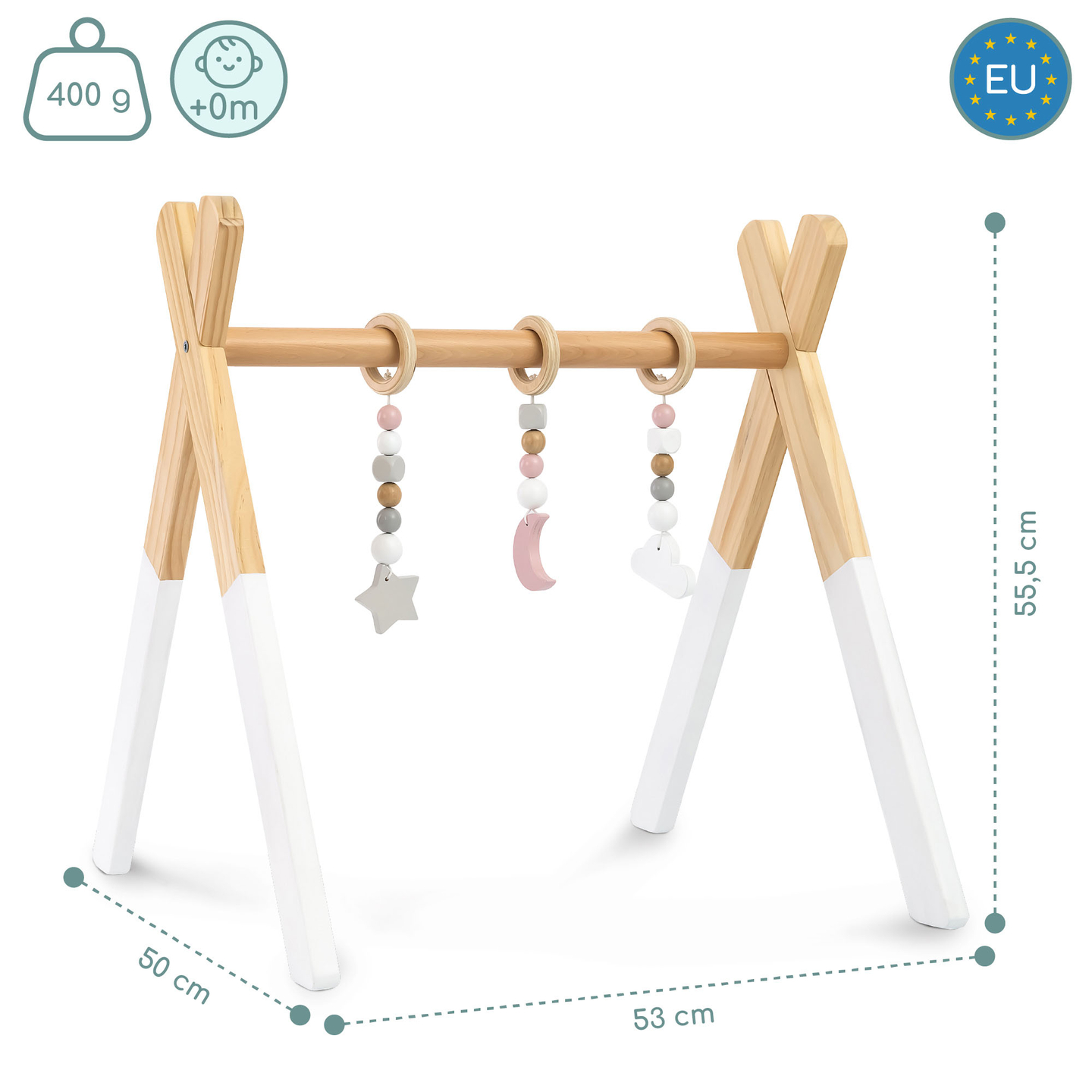 Baby Gym, stand educativo in legno - colore bianco