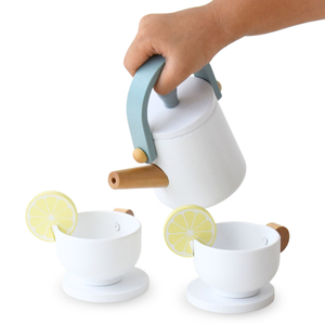 Grande set da tè in legno con vassoio - 17 articoli