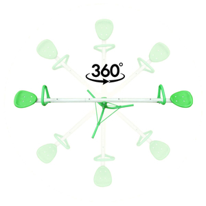 Altalena da giardino 2 in 1, trave di equilibrio per 2 persone con funzione carosello a 360 gradi