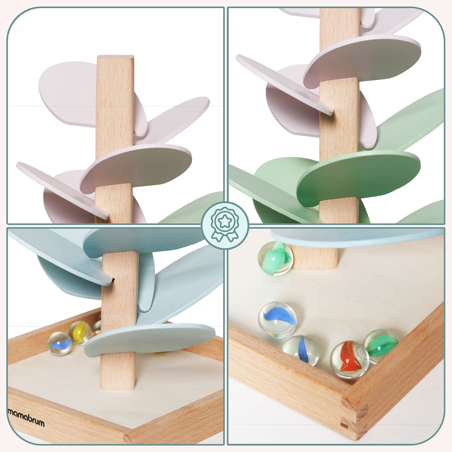 Culodromo in legno - albero sonoro con palline