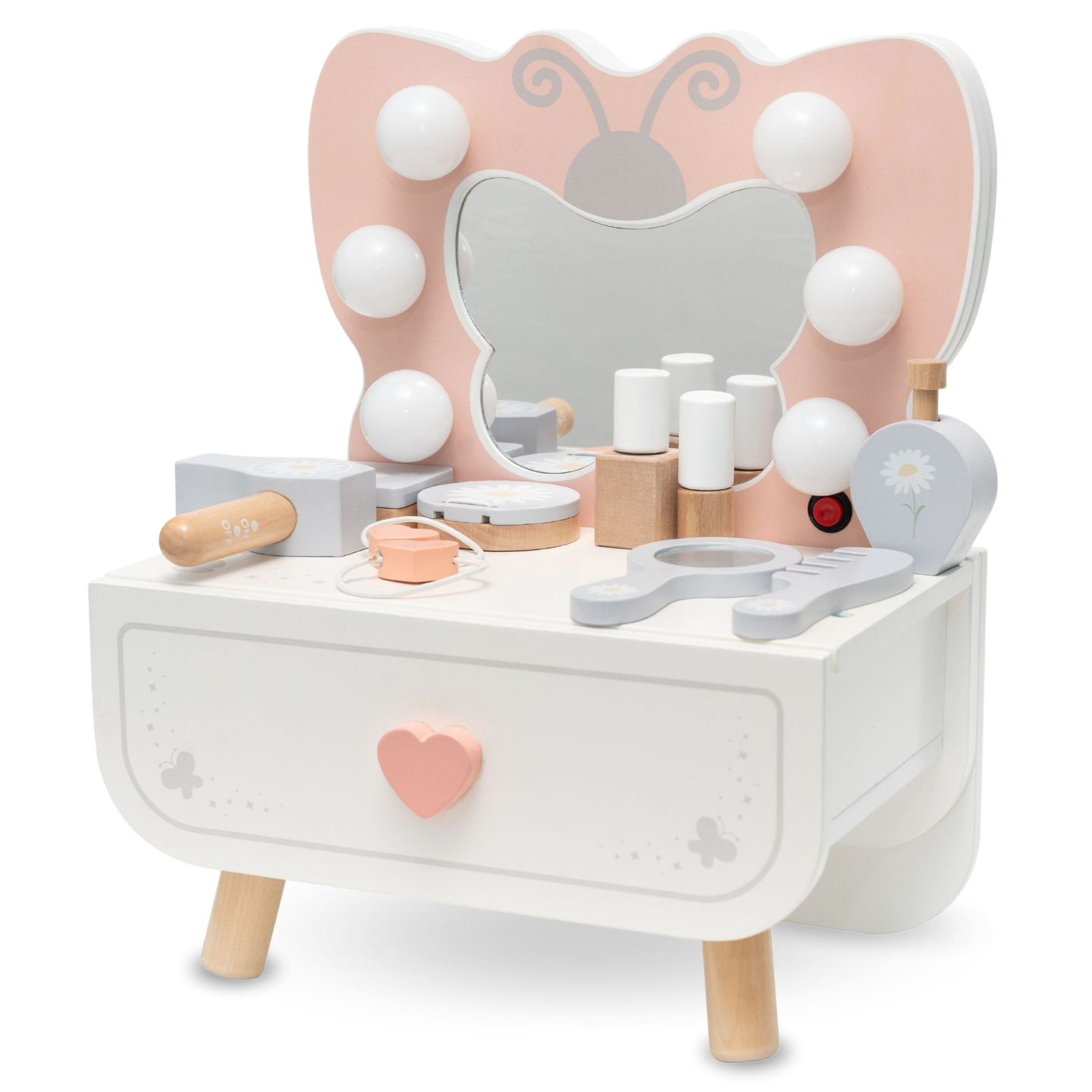 Mini toletta in legno con illuminazione a LED - Butterfly