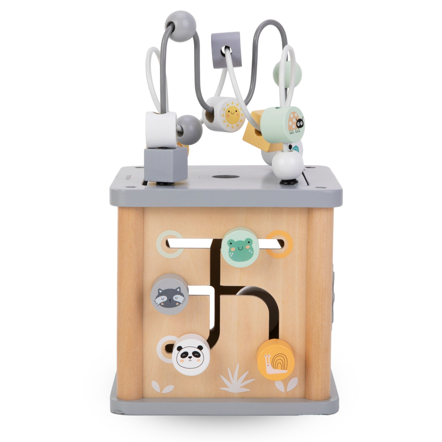 Cubo didattico Montessori in legno - anello motorio