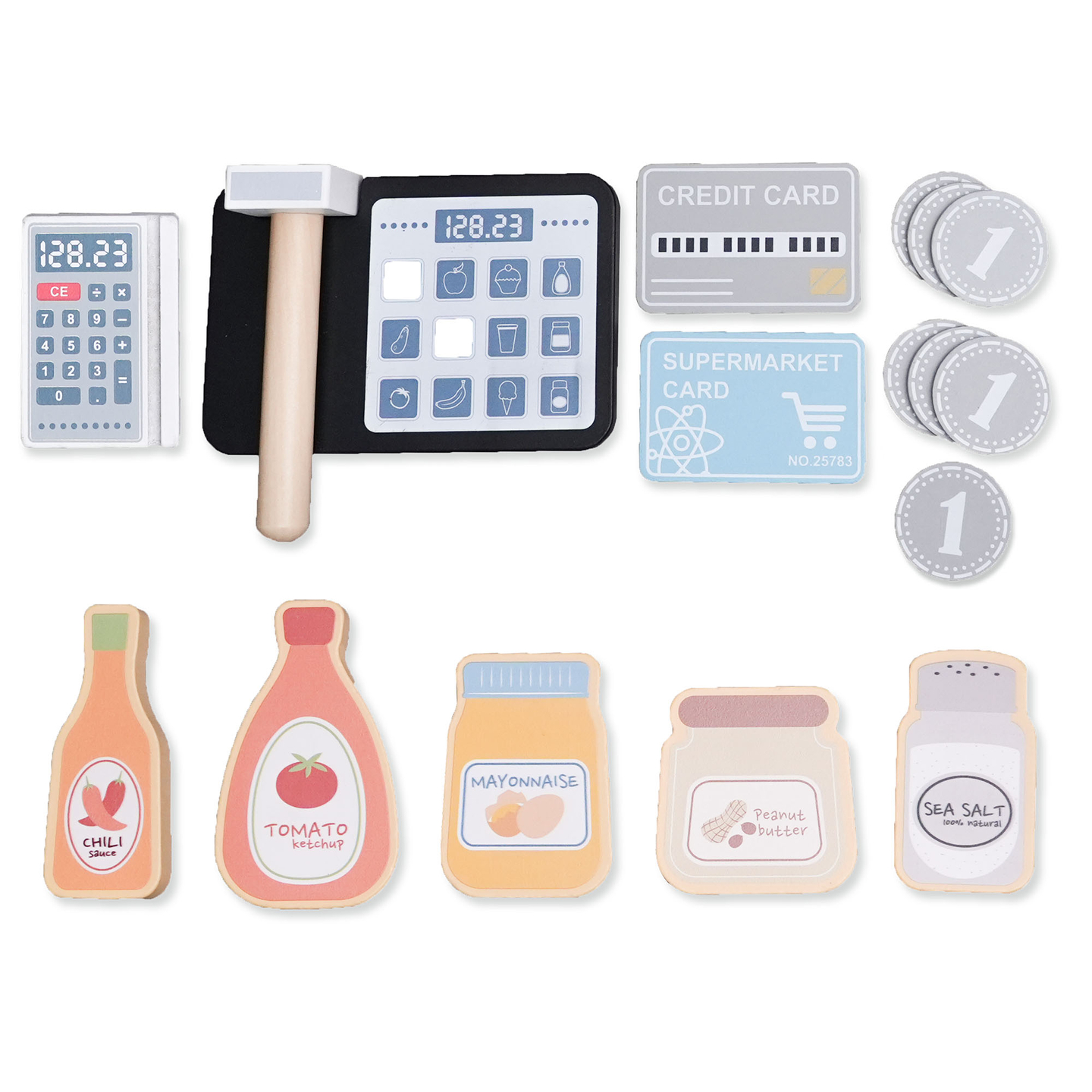 Grande negozio in legno XXXL per bambini con bar fast food - Corner shop + Macchina del caffè + Forno + Frigorifero - 106 ac.