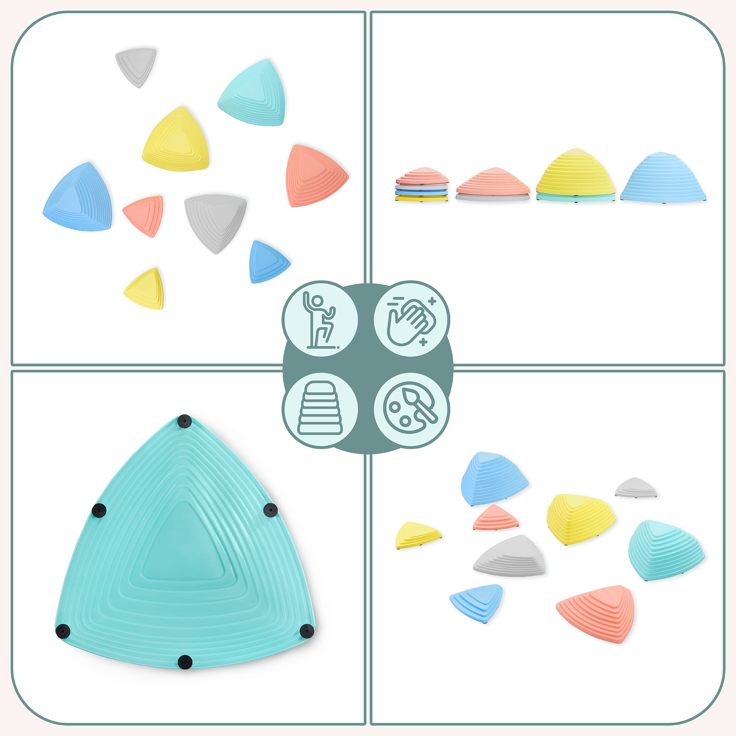 Pietre di bilanciamento colorate - 9 pezzi