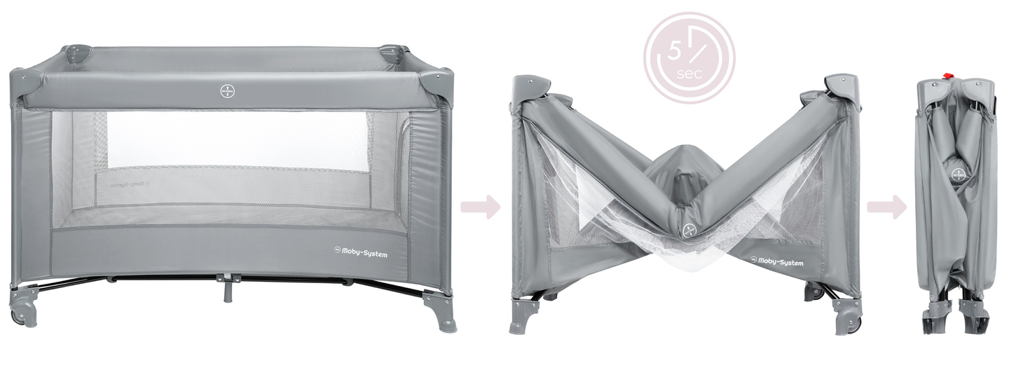 Lettino da viaggio Happy Traveller BASIC - grigio