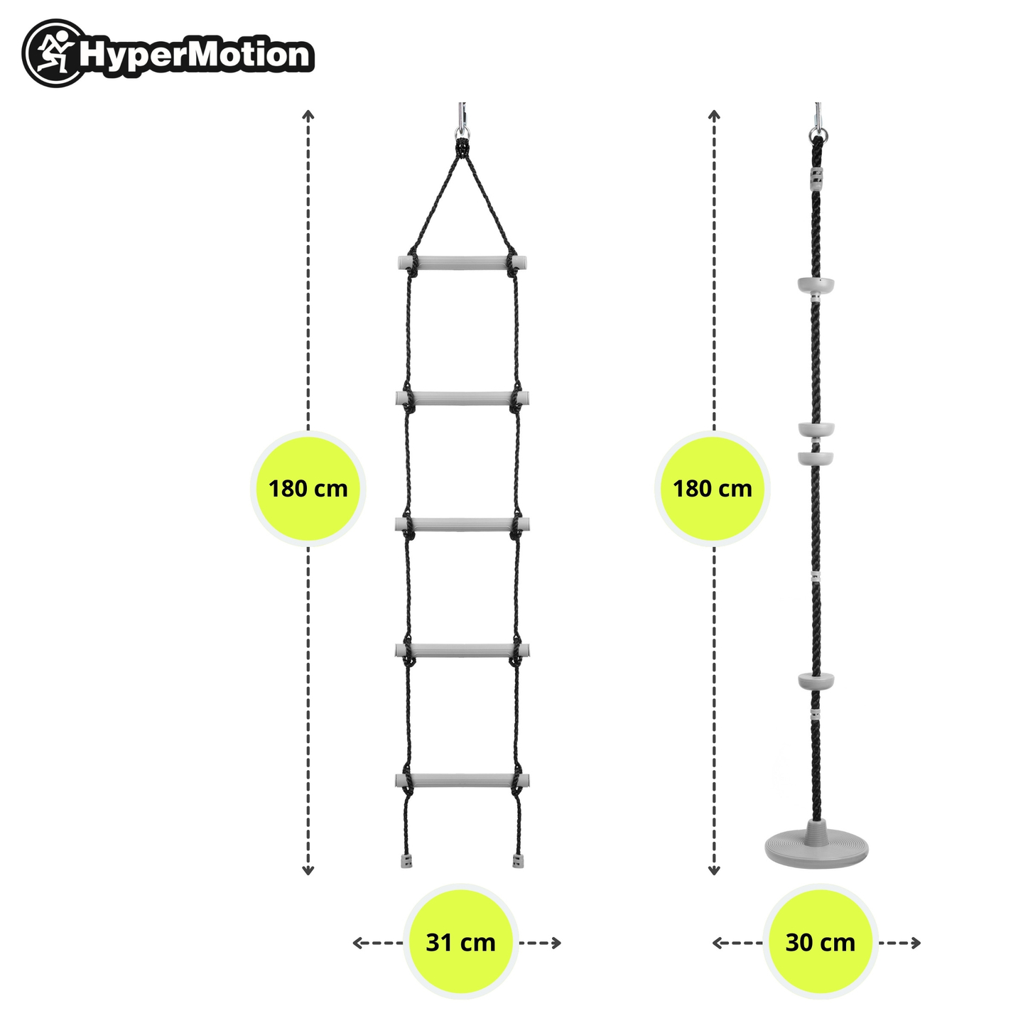 Percorso ad ostacoli Ninja per bambini - Set di slackline HyperMotion - 10 ostacoli