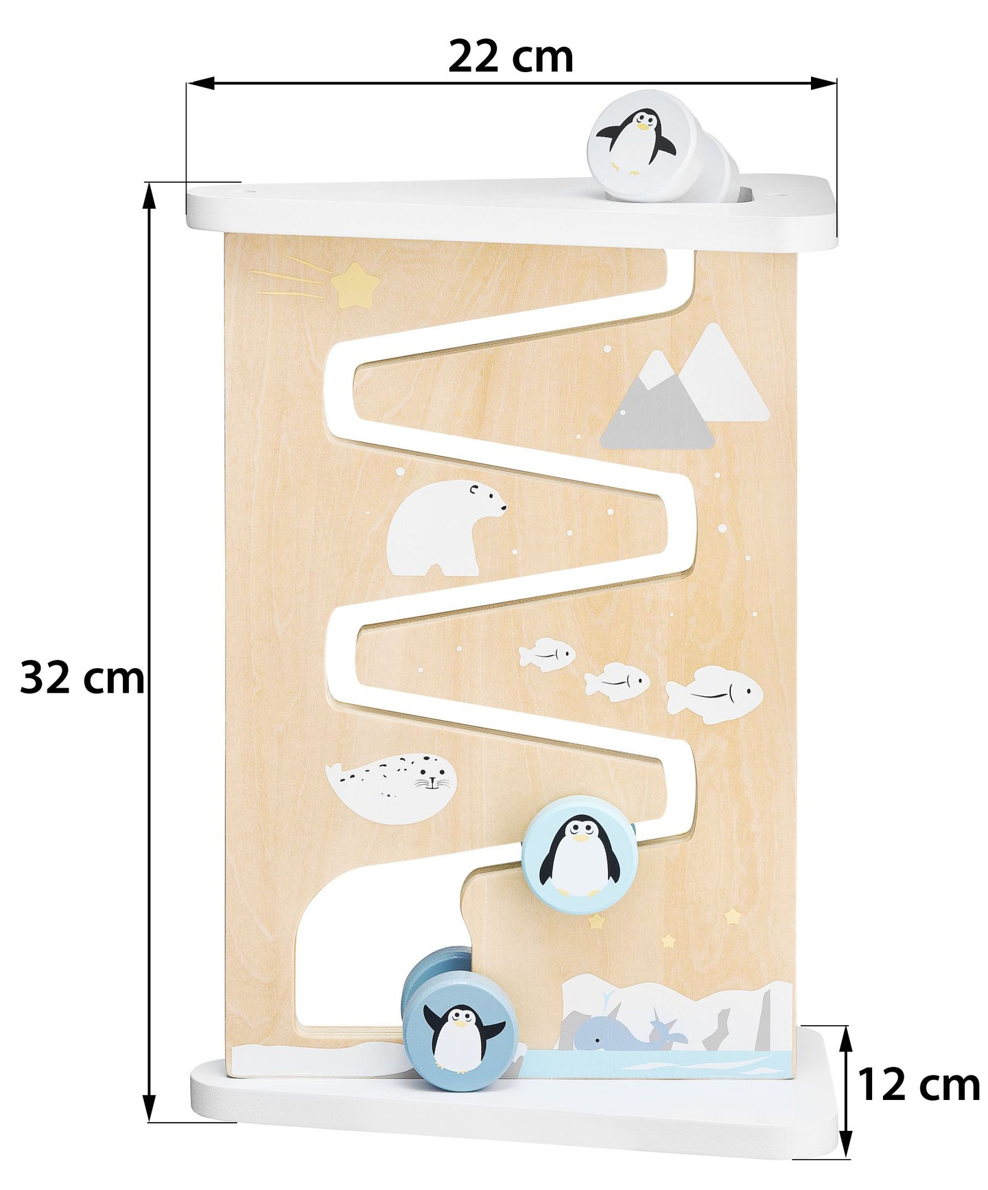 Tavola di legno per la manipolazione sensoriale su due lati