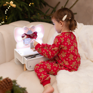 Mini toletta in legno con illuminazione a LED - Butterfly