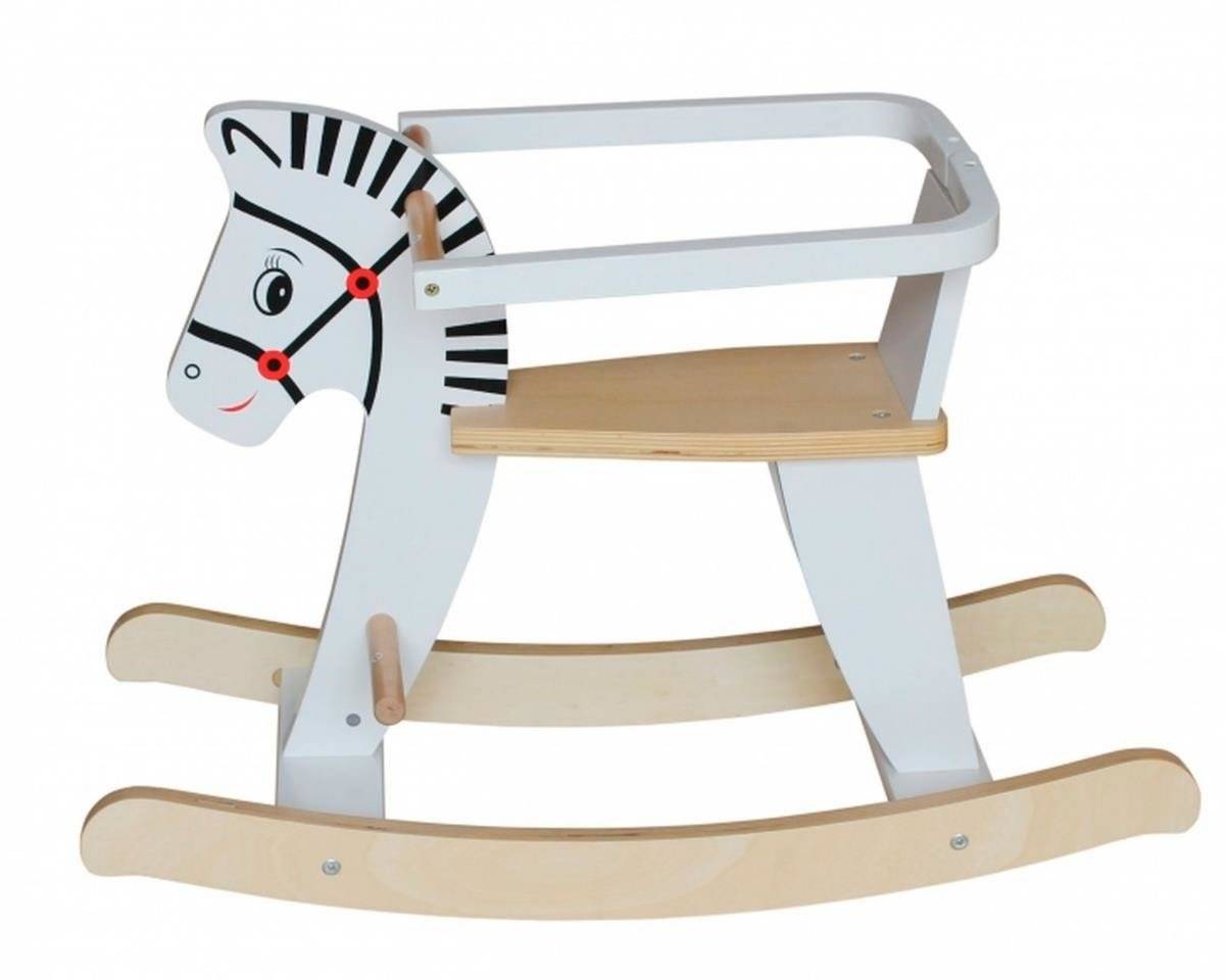 Cavallo a dondolo in legno con ringhiera K11