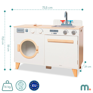 Lavanderia e cucina in legno - set da casa 2 in 1 per bambini