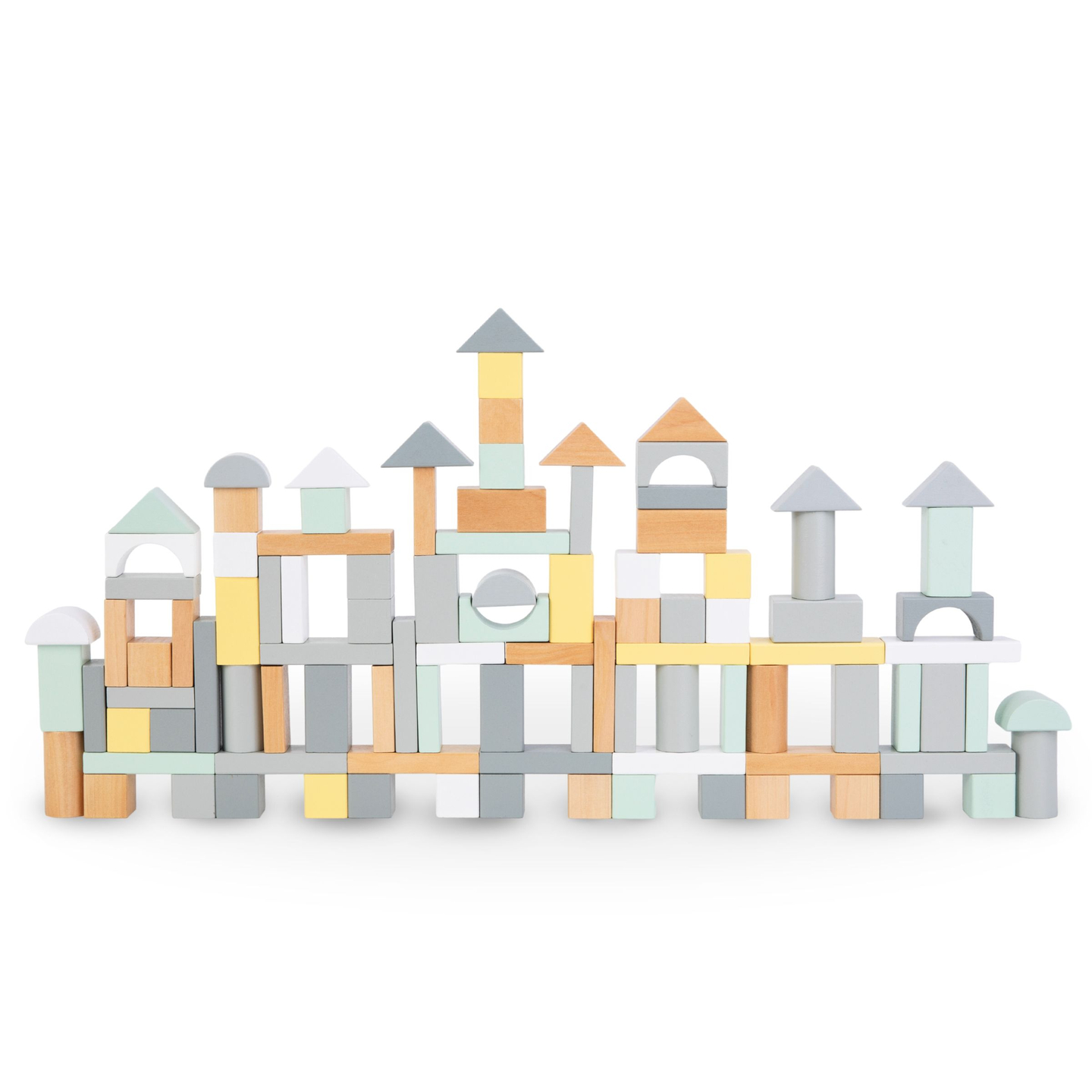 Blocchi di legno pastello - set di 100 pezzi XL