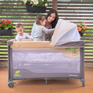 Lettino da viaggio 0 - 36 m con fasciatoio + box Moby-System HUXLEY