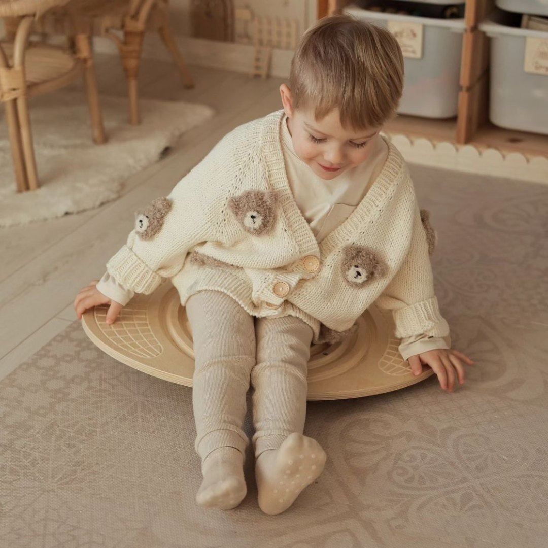Tavola di equilibrio in legno con labirinto e palline - dondolo di equilibrio