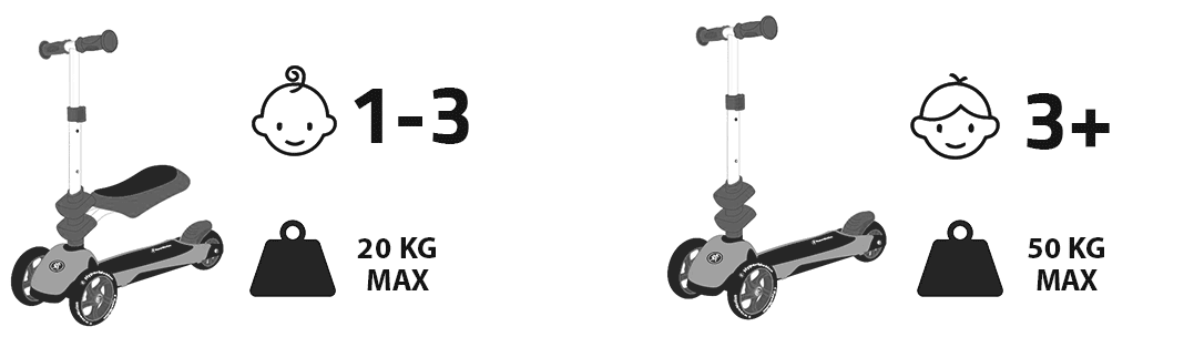 Triciclo di equilibrio HyperMotion 3in1 - rosa