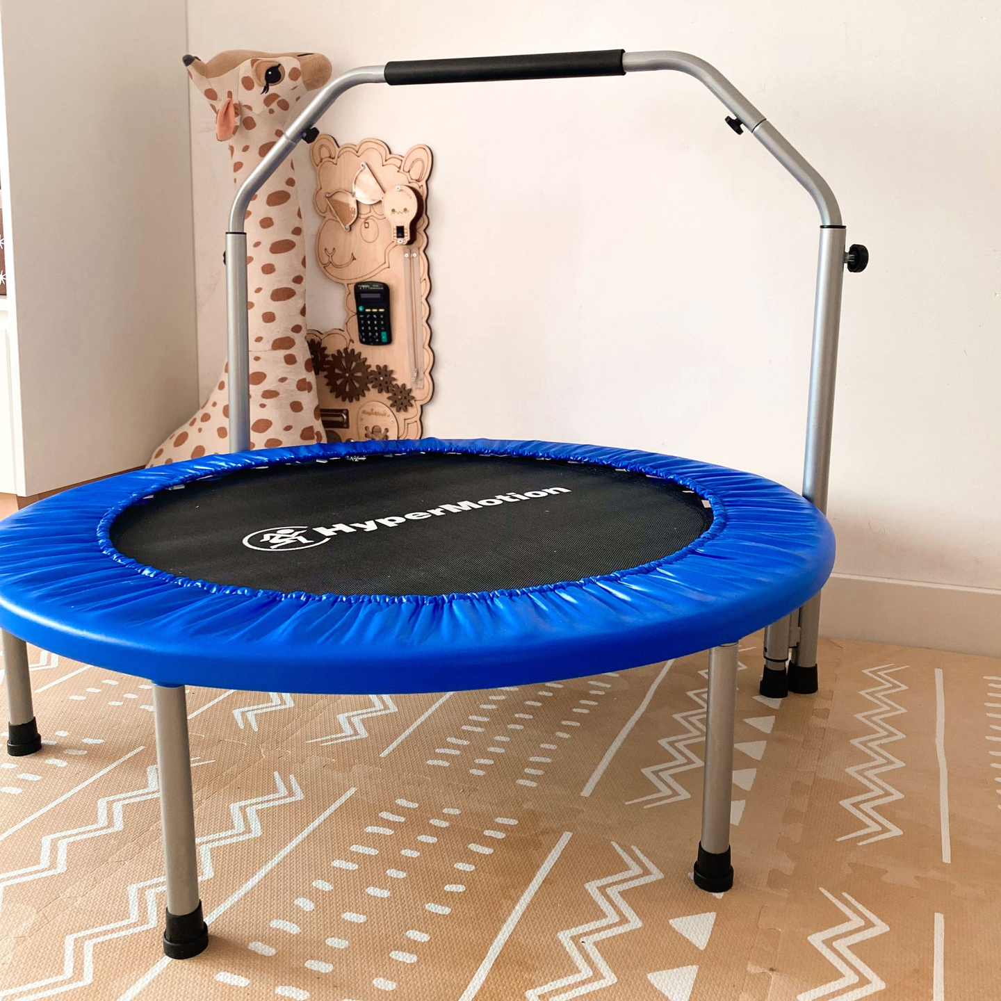 Trampolino con maniglia - 97 cm - per bambini, ragazzi e adulti - casa e giardino