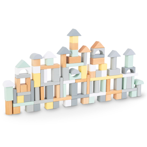 Blocchi di legno pastello - set di 100 pezzi XL