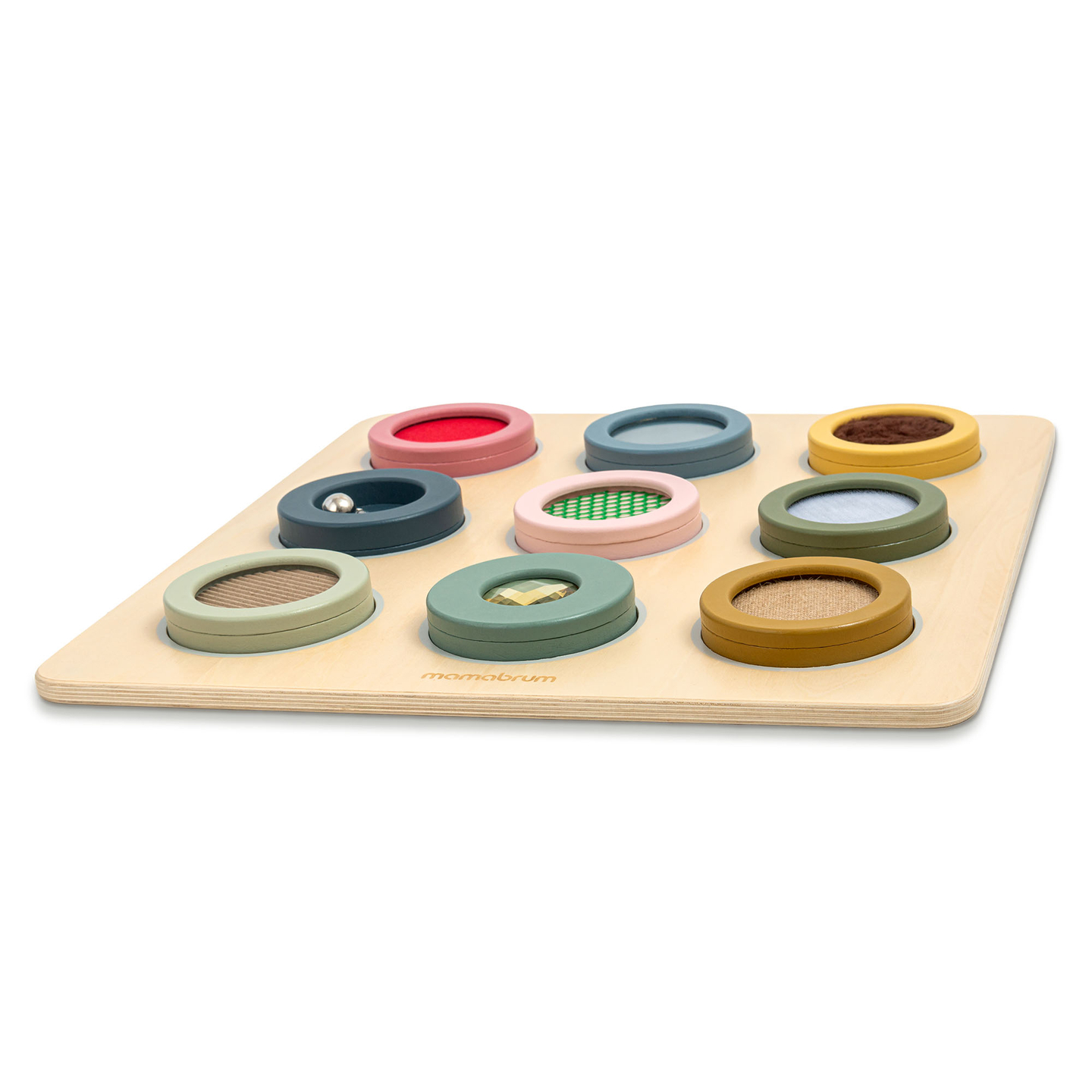 Tavola sensoriale Montessori in legno: 9 texture per scoprire e sviluppare il senso del tatto