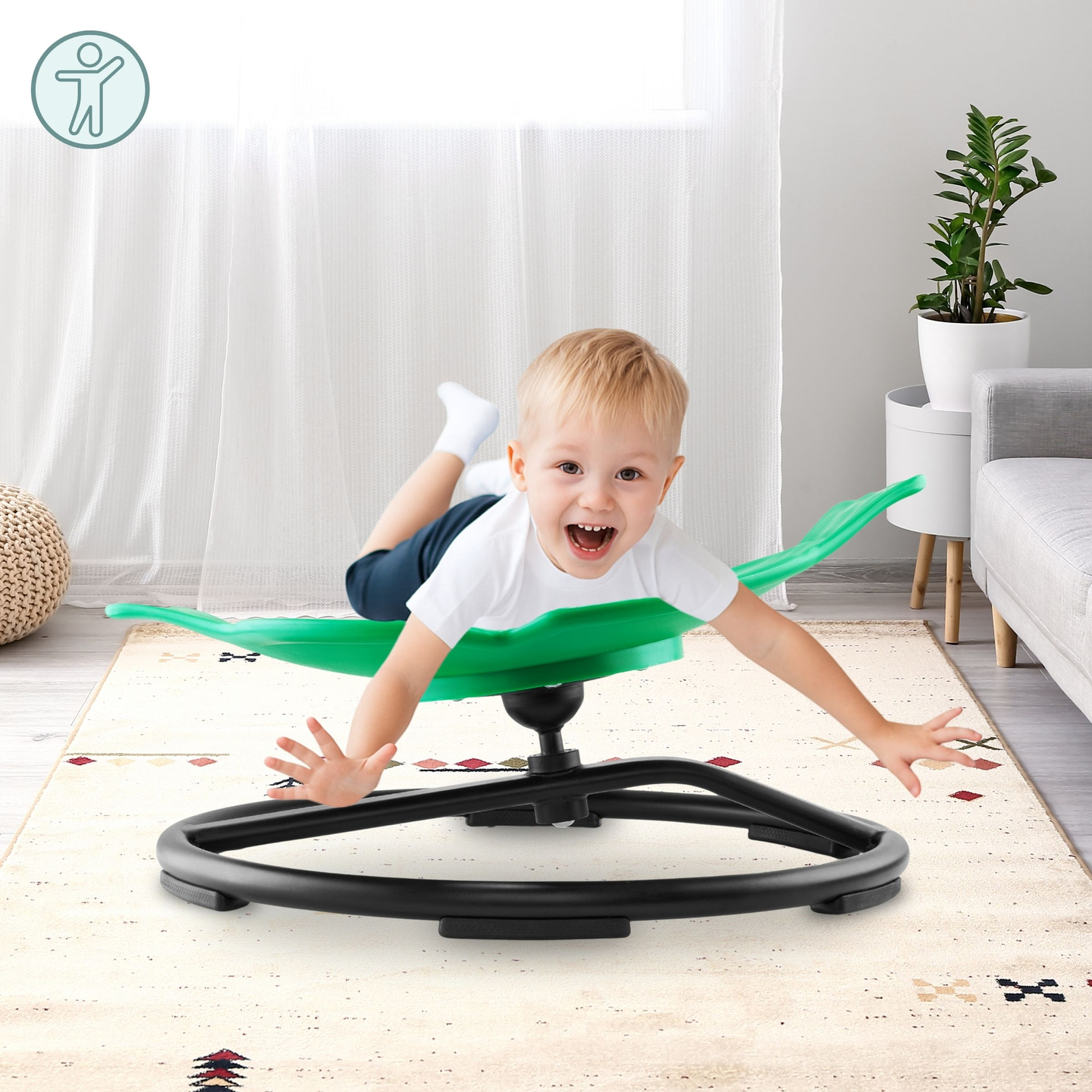 Mini giostra per bambini Pesce - colore verde