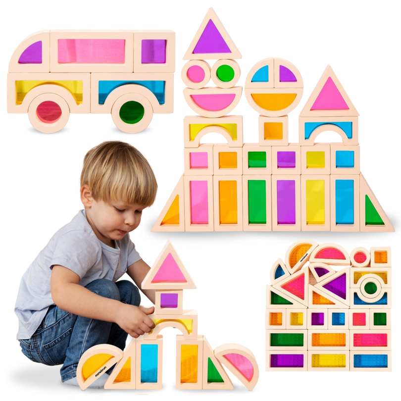 Blocchi di legno arcobaleno - 25 elementi