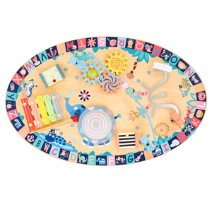 Tavolo didattico in legno 7in1, musicale, sensoriale