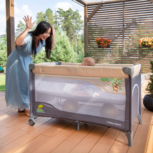 Lettino da viaggio 0 - 36 m con fasciatoio + box Moby-System HUXLEY