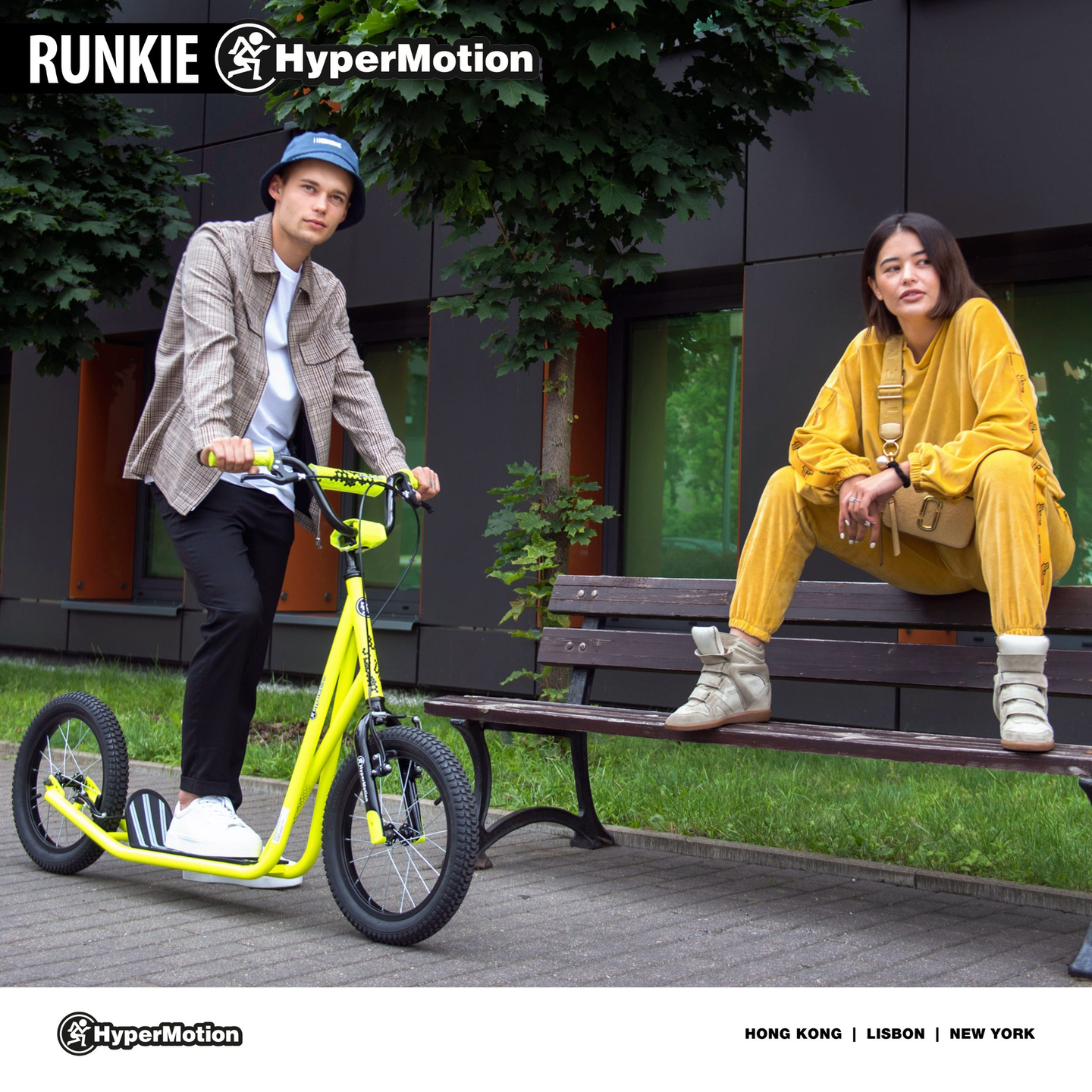 Monopattino da città Hypermotion RUNKIE con ruote gonfiabili da 40 cm (16'')