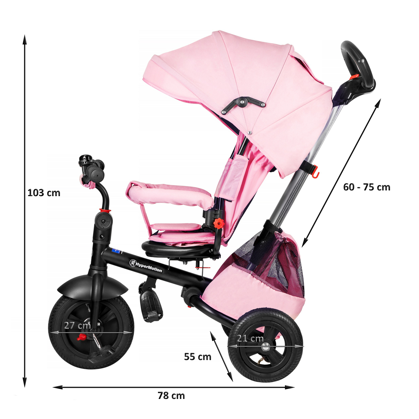 Tobi Velar triciclo + pellicola antipioggia - rosa