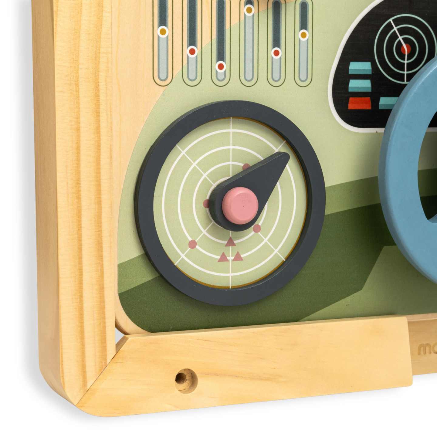 Tavola Montessori in legno 2 in 1 Cockpit per piccoli conducenti e piloti: volante, cambio, mappe di viaggio, radar