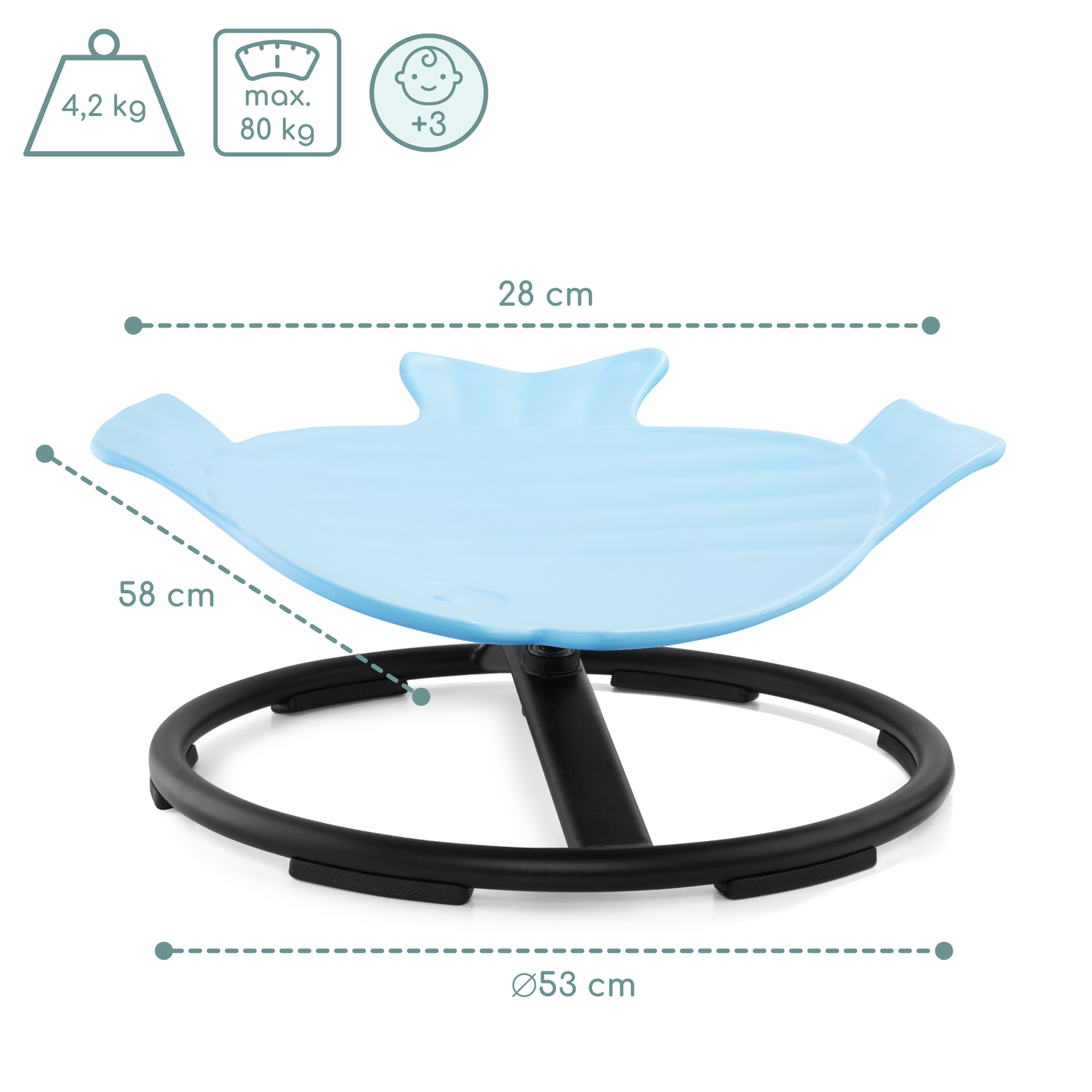 Mini giostra per bambini Pesce - blu