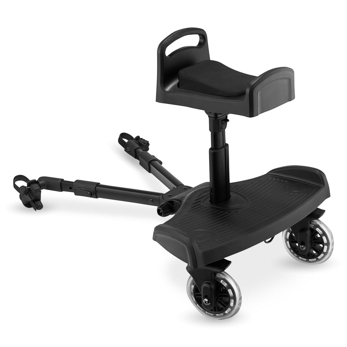 Estensione della carrozzina con sedile regolabile e sistema di fissaggio universale - Moby-System BUGGY2GO