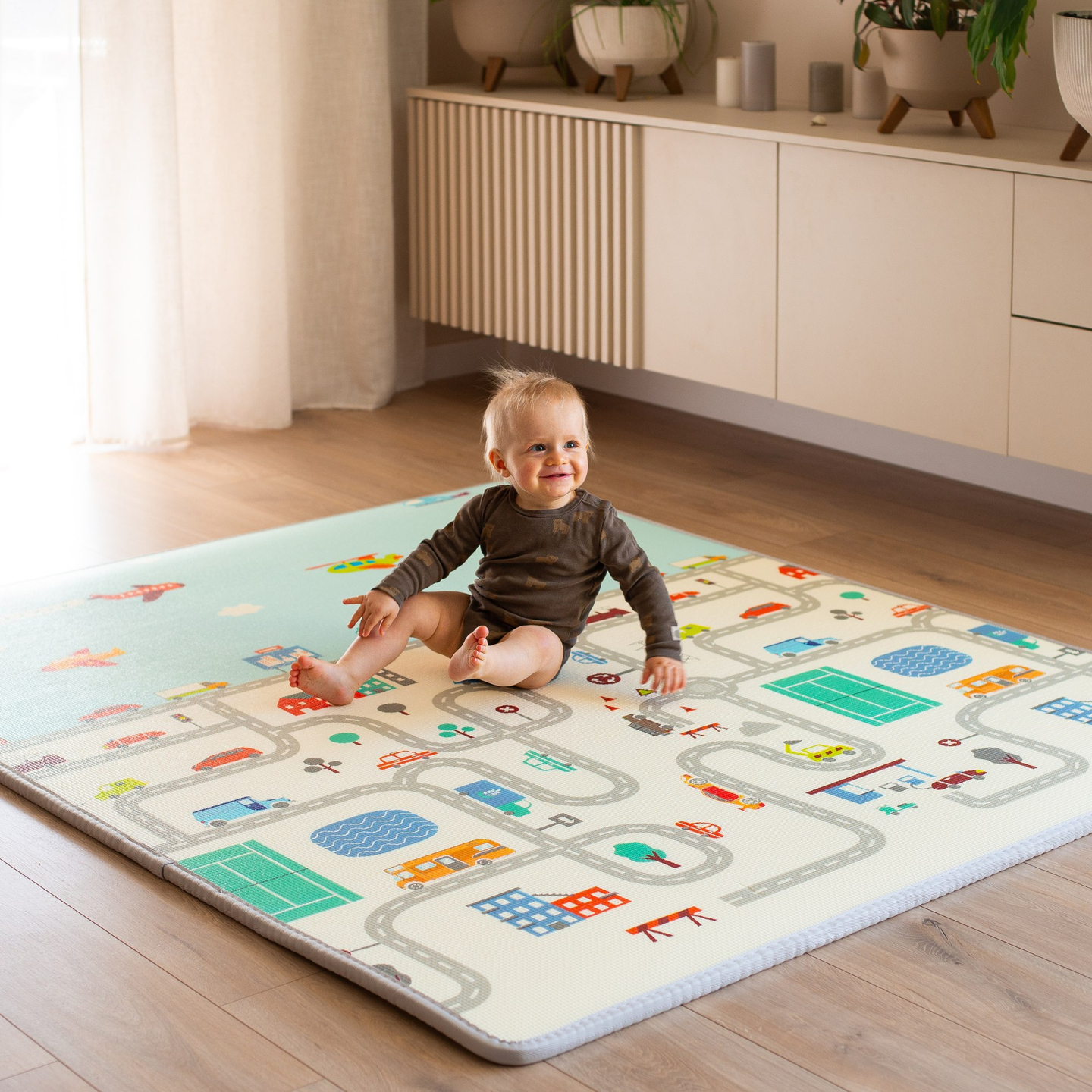 Tappeto biadesivo XXL - rotolo 2 CM (strada e zigzag)