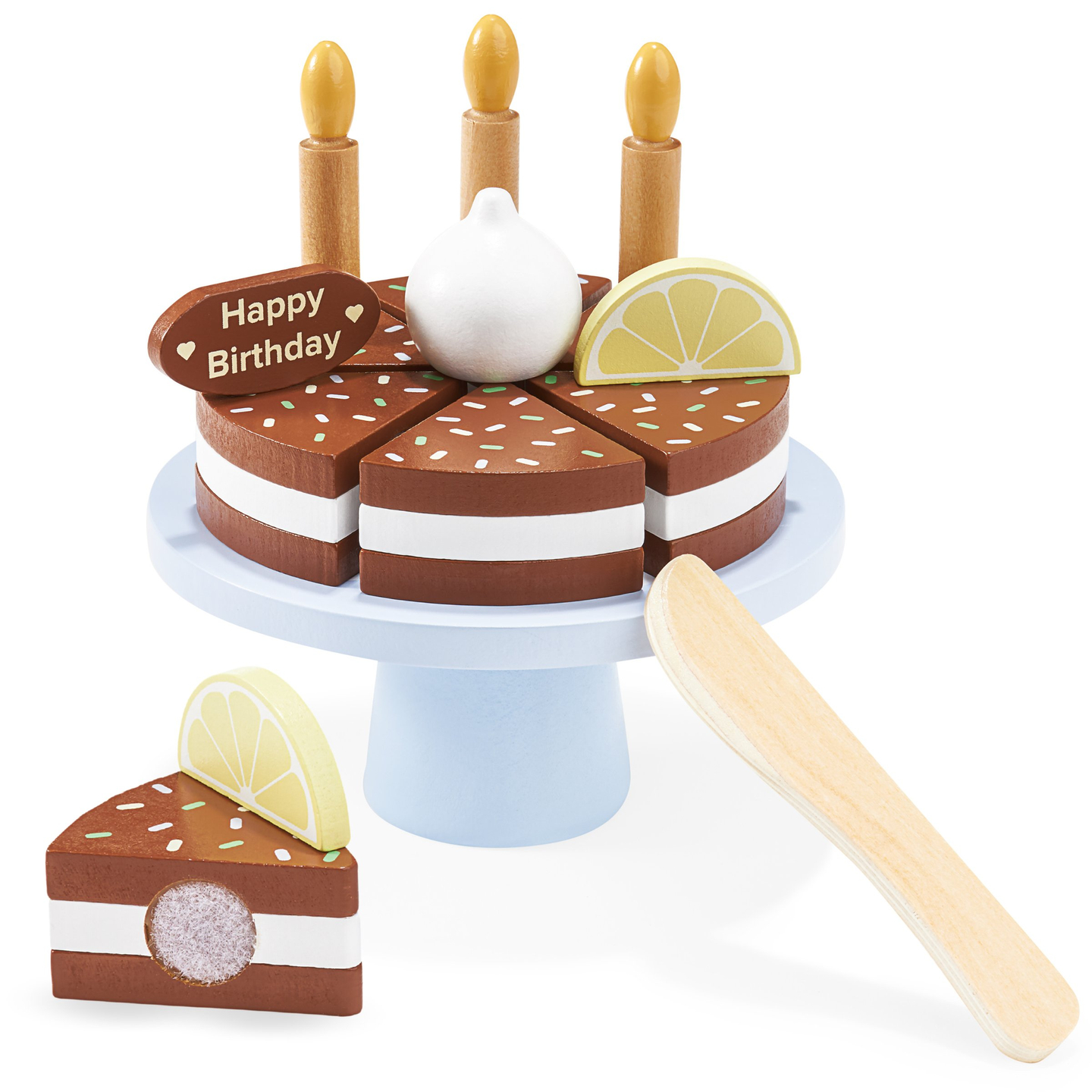 Torta di compleanno in legno da tagliare
