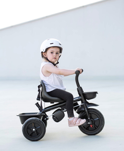 HyperMotion TOBI VECTOR triciclo - ruote gonfiabili eterne + barra di spinta. Colore: nero.