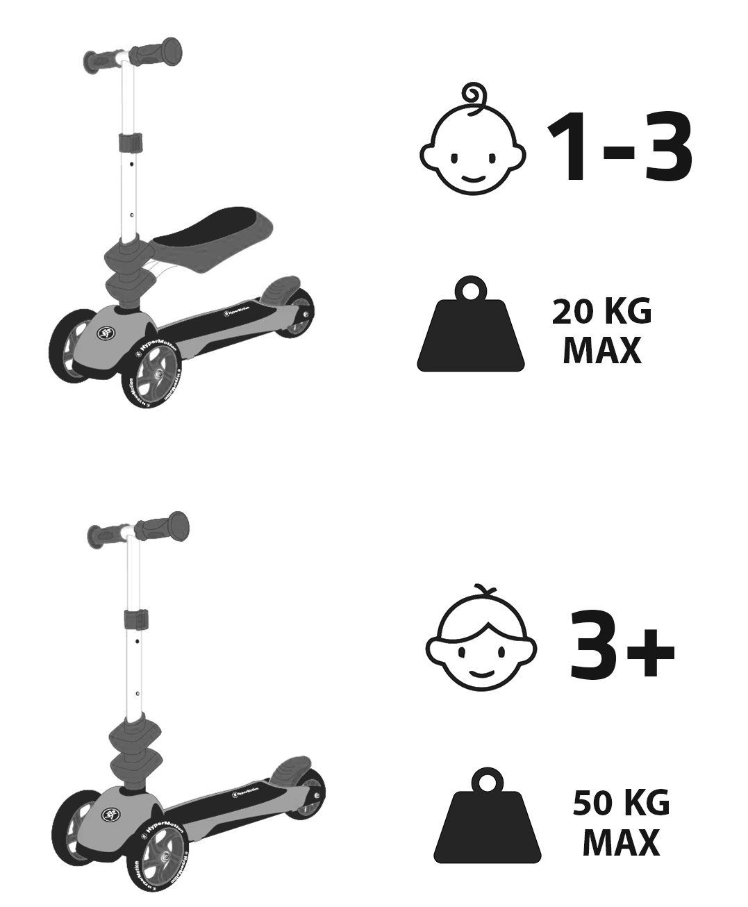 Triciclo di equilibrio HyperMotion 3in1 - blu