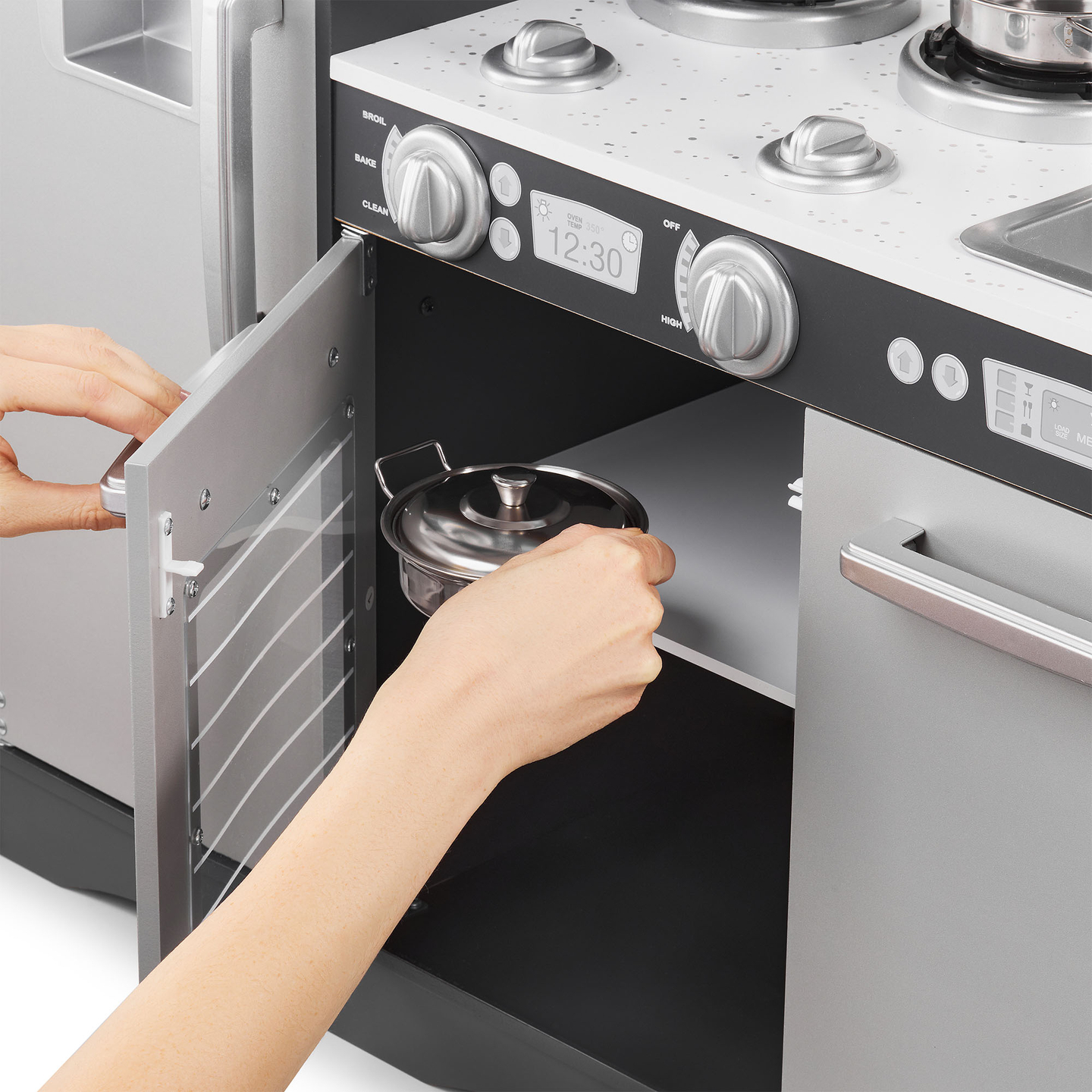 Cucina in legno XXL con illuminazione a LED, grembiule e accessori