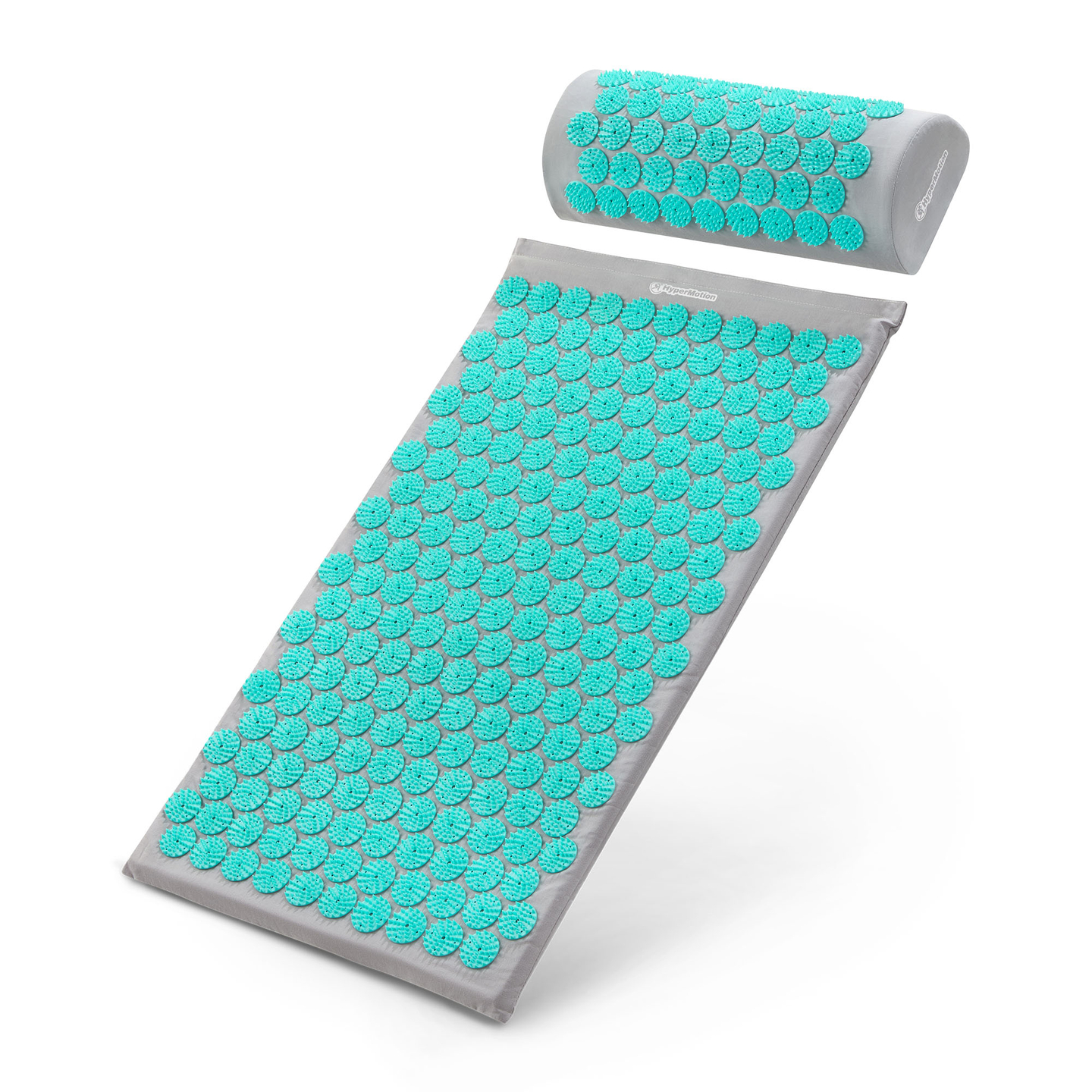 Tappetino per agopressione con cuscino e fodera - 72 cm HyperMotion grigio-menta
