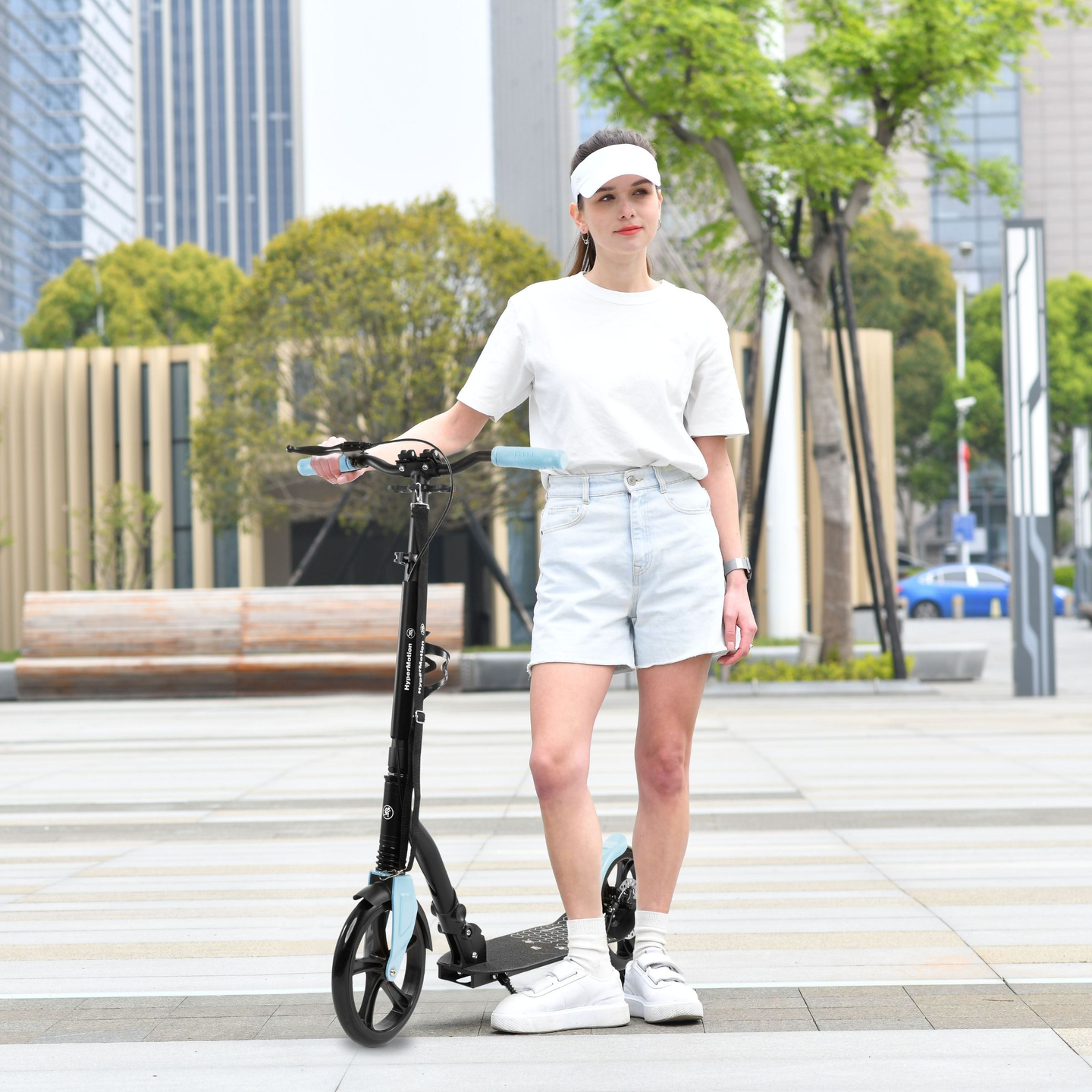 Scooter da città a due ruote HONEYBEE Blue HyperMotion 100kg - interamente in alluminio, ruote grandi da 250mm