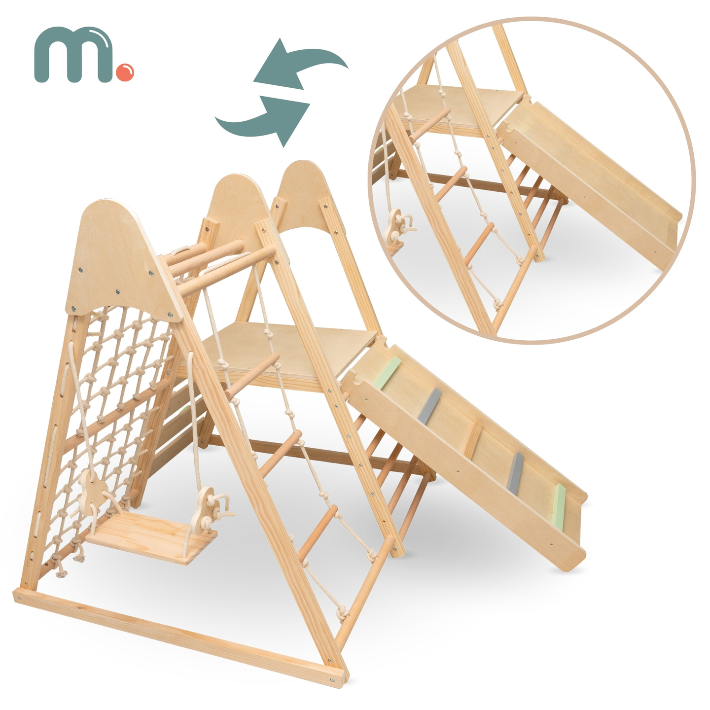 Parco giochi in legno XL 5in1