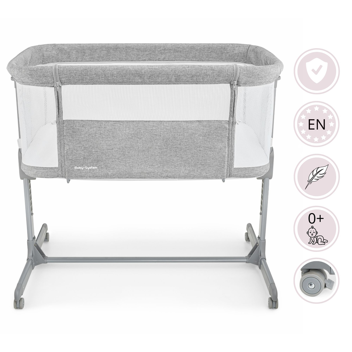 Culla allungabile Moby-Sistema LUNA 3in1 - grigio